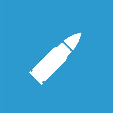 Madde işareti simgesi, mavi arka plan üzerinde beyaz