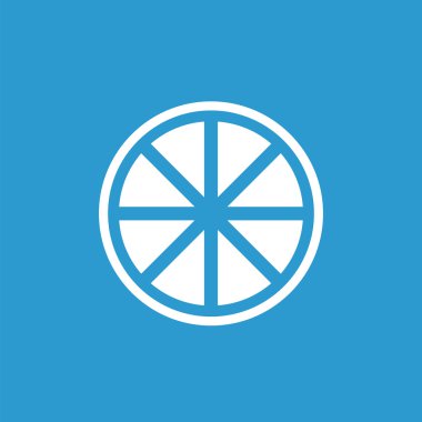 Turuncu simge, mavi arka plan üzerinde beyaz