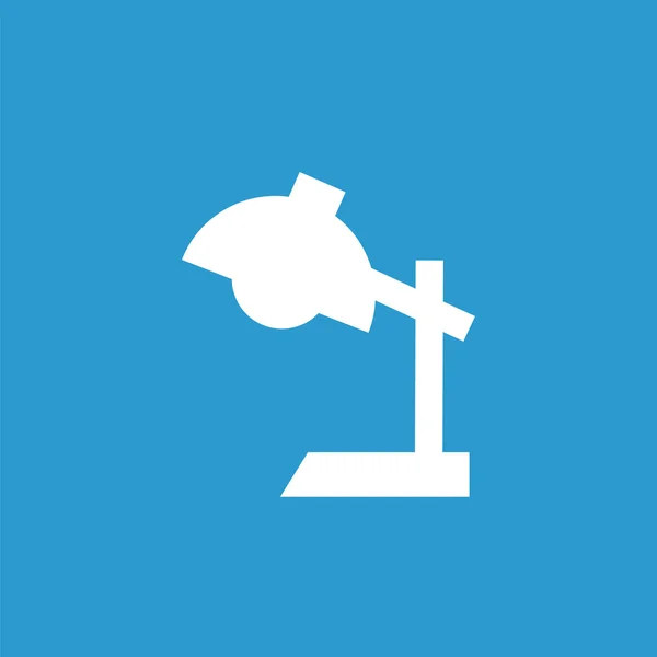 Läslampa ikonen, vit på blå bakgrund — Stock vektor