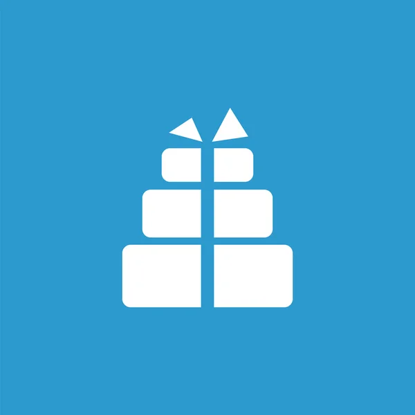 Gåva-ikonen, vit på blå bakgrund — Stock vektor