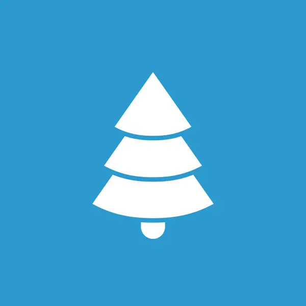 Ícone de árvore de Natal, branco no fundo azul —  Vetores de Stock