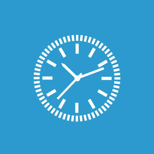 Icono de tiempo, blanco sobre el fondo azul — Vector de stock