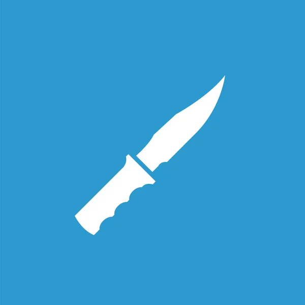 Icona del coltello, bianco sullo sfondo blu — Vettoriale Stock