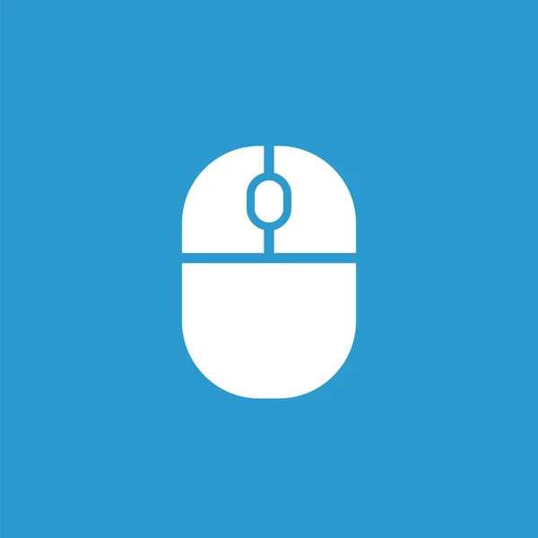Icono del ratón, blanco sobre el fondo azul — Vector de stock