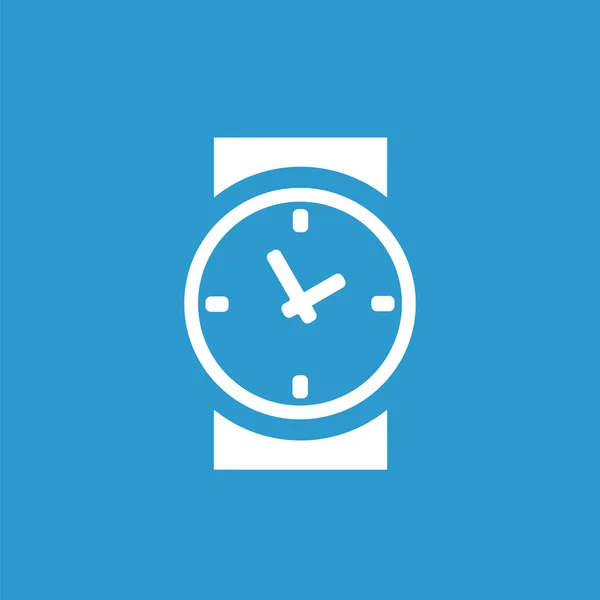 Icono de tiempo, blanco sobre el fondo azul — Vector de stock