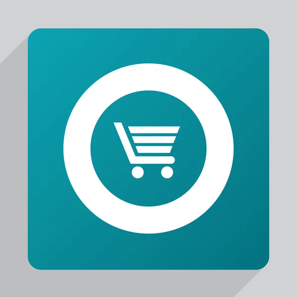 Plano carrito de compras ico — Vector de stock