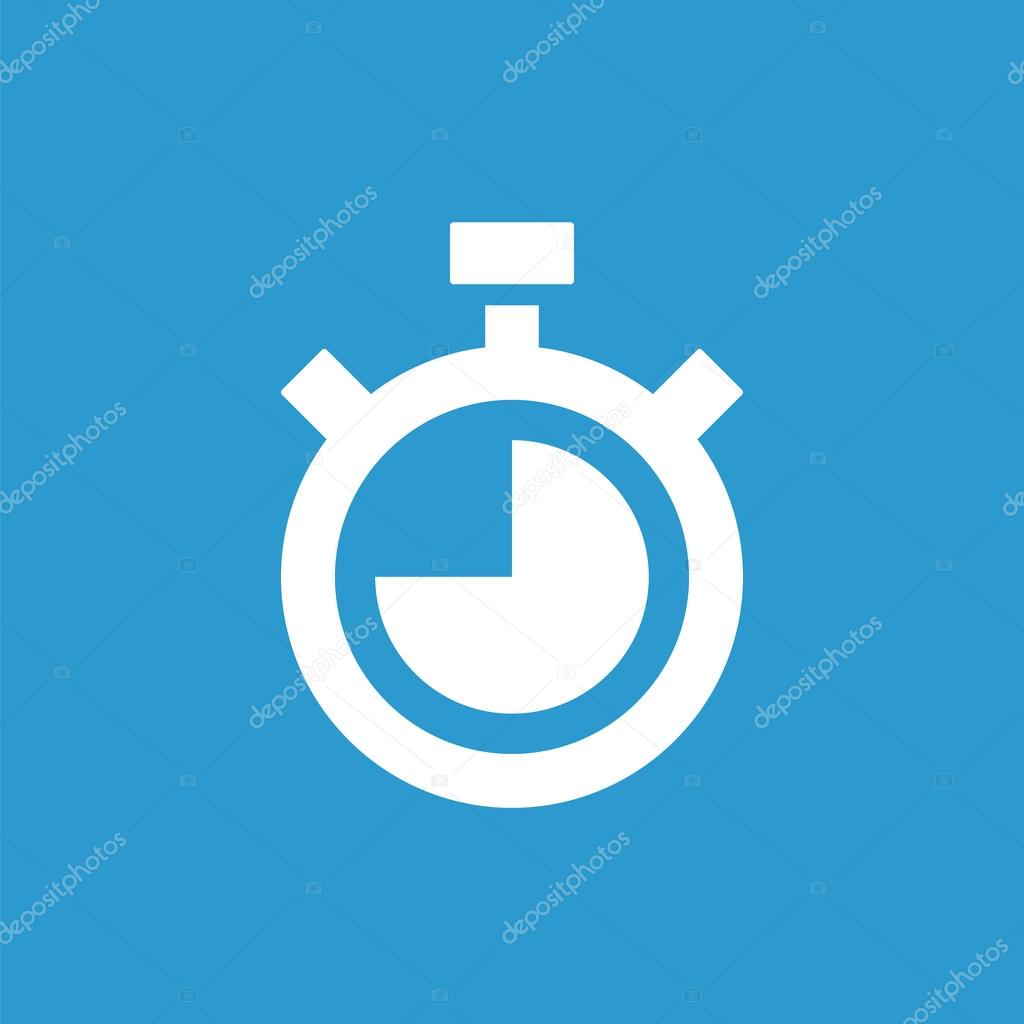 timer icon, white on the blue background