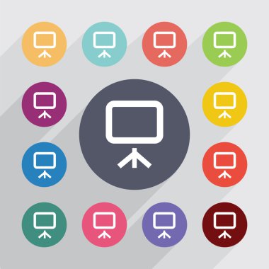 Yönetim Kurulu daire, düz Icons set