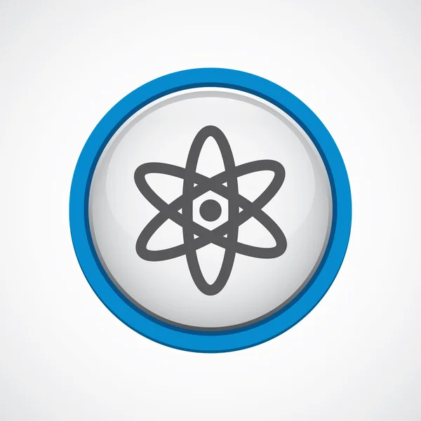 Atom glänzend mit blauem Strich — Stockvektor