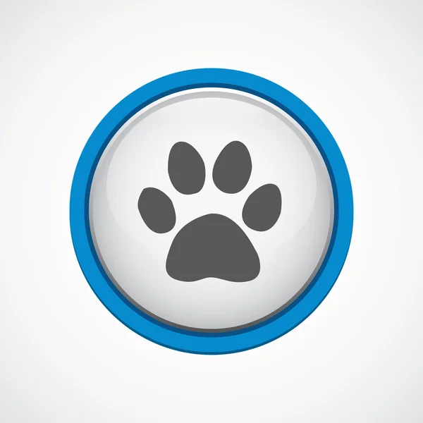 Kočičí stopa lesklý s modrým tahem ico — Stockový vektor