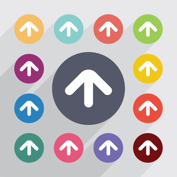 Arrow up circle, flat icons set — Stock Vector