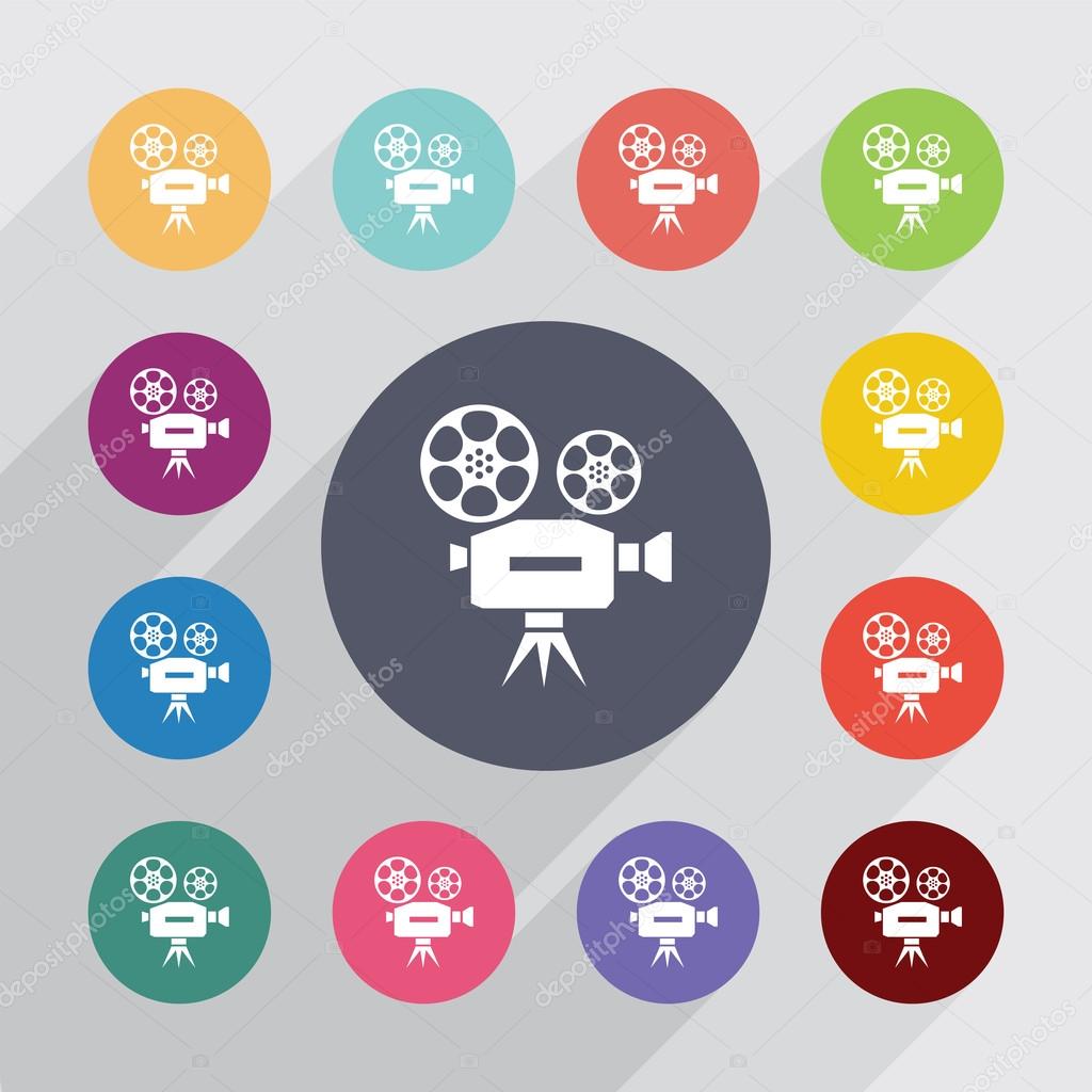 video, flat icons set