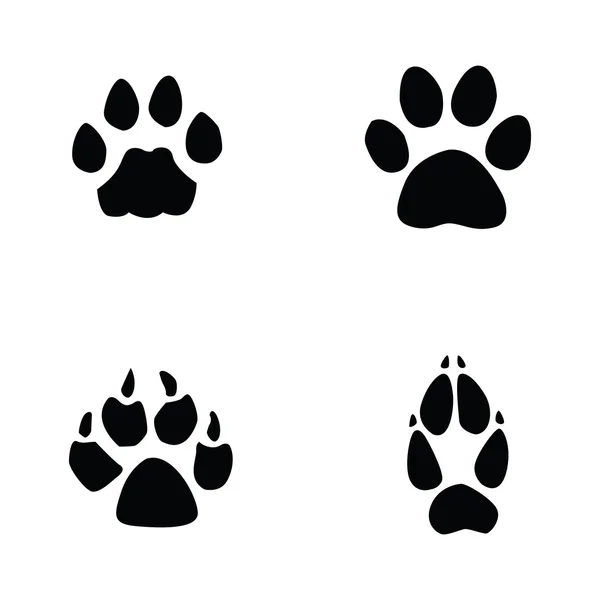 Gato, jaguar, perro, zorro footprin — Vector de stock