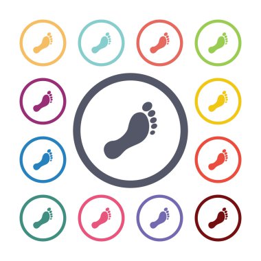 ayak izi düz simgeler se