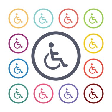 Engelli düz simgeler se