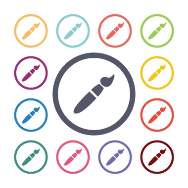 Fırça düz simgeler se