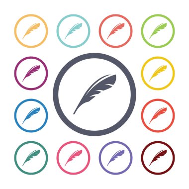 tüy düz simgeler se