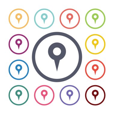 harita PIN düz simgeler se