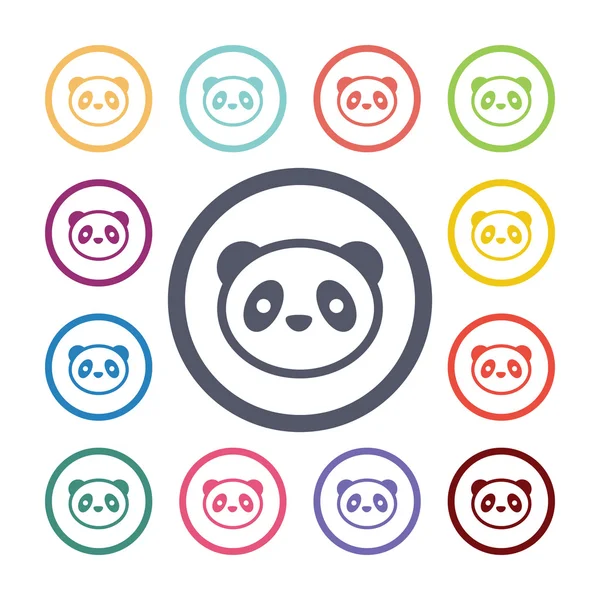 Panda flache Symbole — Stockvektor