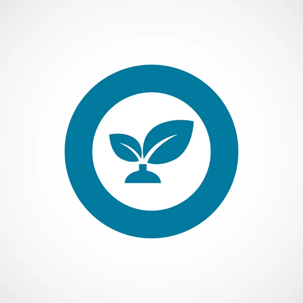 Plant bold blue border circle ico — Stock Vector