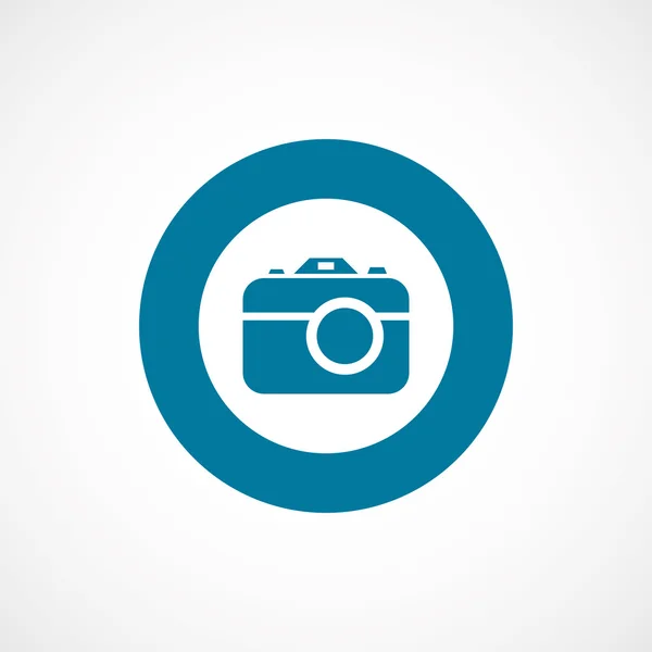 Photo camera bold blue border circle ico — Stock Vector