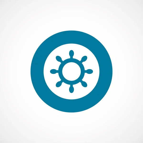Ship wheel bold blue border circle ico — Stock Vector