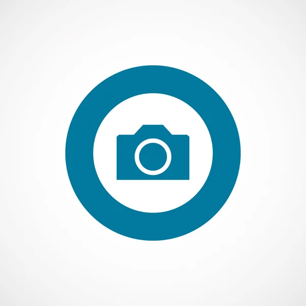 Camera bold blue border circle ico — Stock Vector