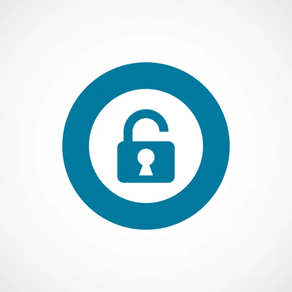 Unlock bold blue border circle ico — Stock Vector