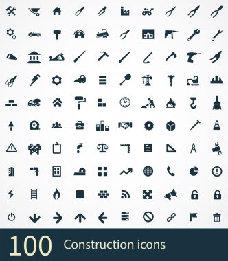 100 inşaat simgeler se