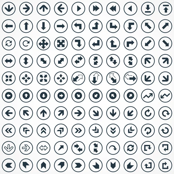 100 Arrows icons se — Stock Vector