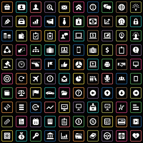 100 obchodních ikony se — Stockový vektor