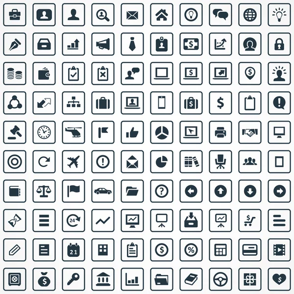 100 icônes d'entreprise se — Image vectorielle