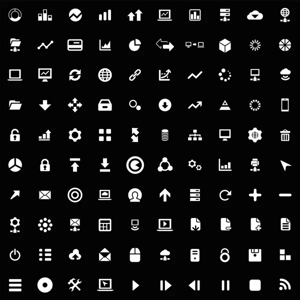 100 big data, database icons se — Stock Vector