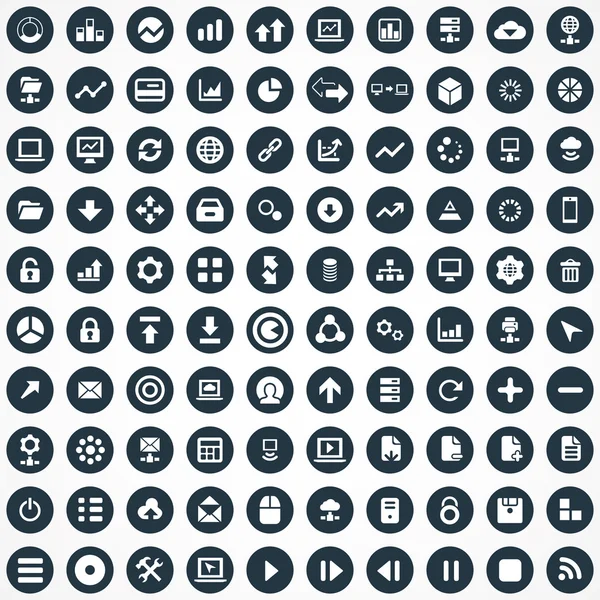 100 mégadonnées, icônes de base de données se — Image vectorielle