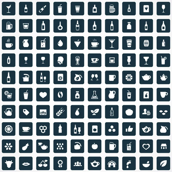 100 drinks icons se — Stock Vector