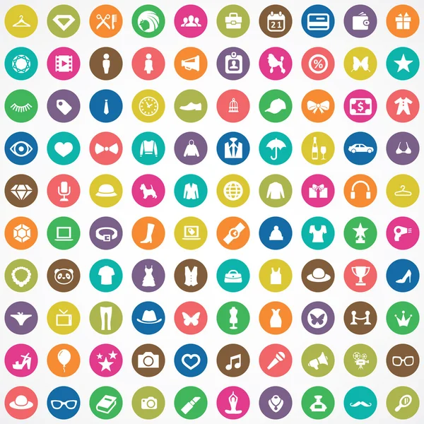 100 icono de moda — Vector de stock