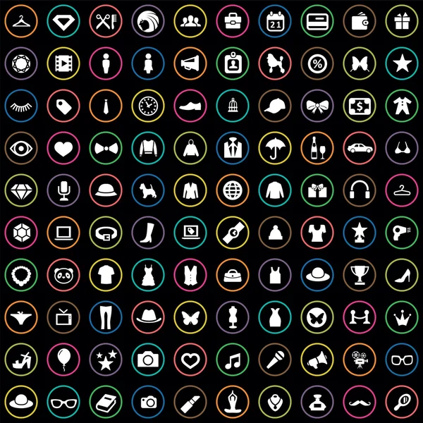 100 icono de moda — Vector de stock