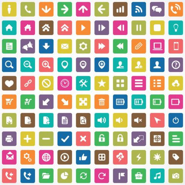 Web ve Mobil için 100 UI simgeler