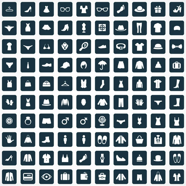 100 clothes icons se — Stock Vector