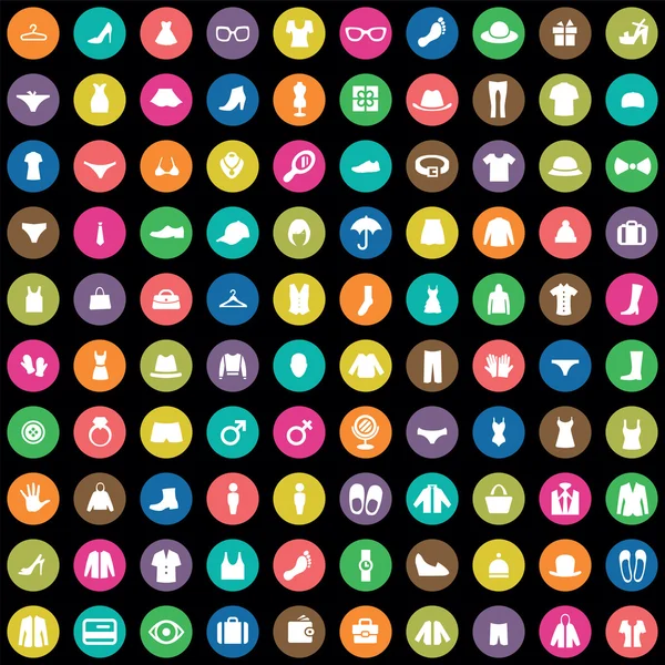 100 clothes icons se — Stock Vector
