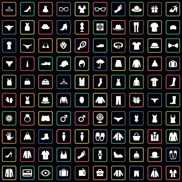 100 iconos de ropa se — Archivo Imágenes Vectoriales