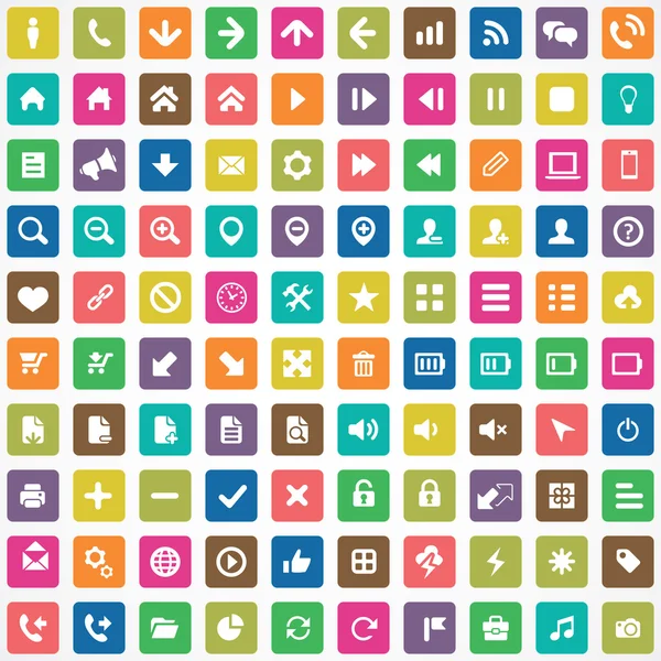 100 iconos de interfaz de usuario para Web y Mobil — Vector de stock