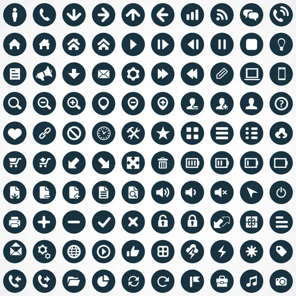 100 Ui іконок для веб- і Мобіл — стоковий вектор