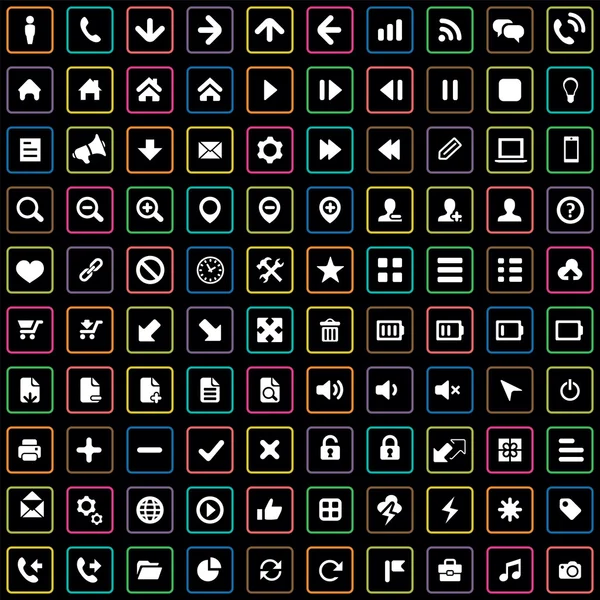 100 Ui ikony pro Web a Mobil — Stockový vektor