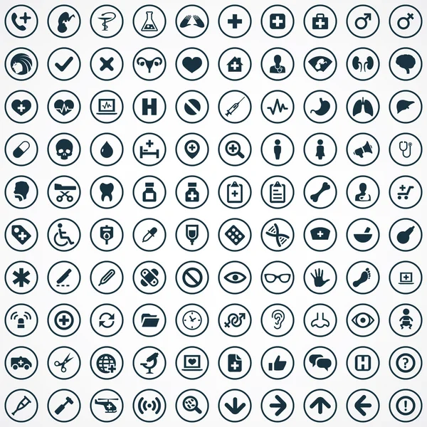 100 icono médico — Vector de stock