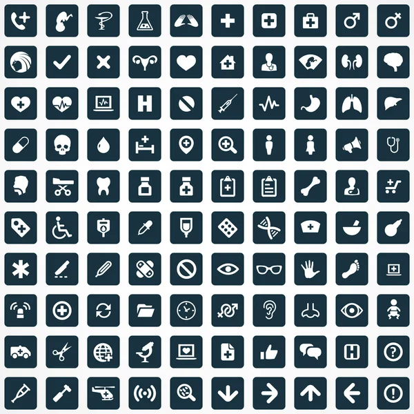 100 icono médico — Vector de stock