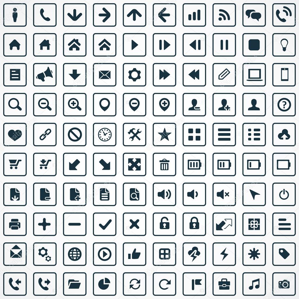 100 UI Icons For Web and Mobil