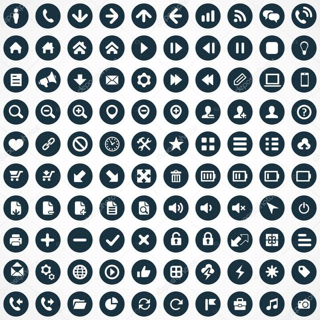 100 UI Icons For Web and Mobil