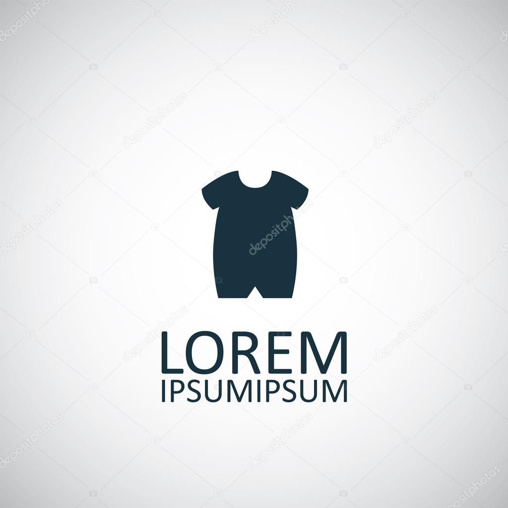 Baby clothes isolated black icon logo on white backgroun