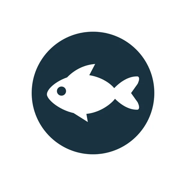 Pescado círculo fondo ico — Vector de stock